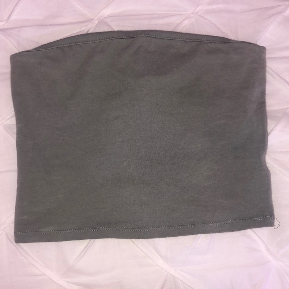 Olive green tube top with built in bra